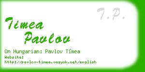 timea pavlov business card